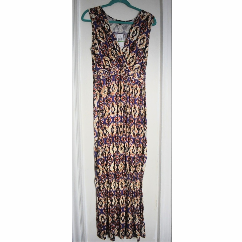 NEW! Sleeveless Multicolor Braided Maxi Dress (L)